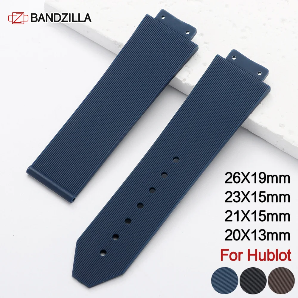 Rubber Silicone Watch Strap for Hublot 26X19mm 23X15mm 21X15mm 20X13mm Rubber Band Man Women Bracelet Replacement Accessories