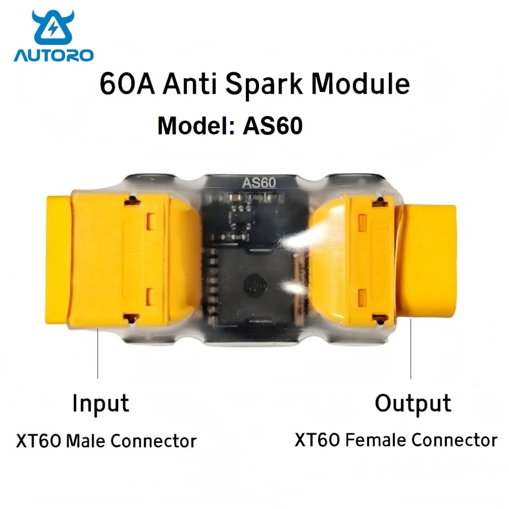 

Anti Spark Module XT60 3S-8S 30A/60A Spark Arrestor Module for RC Drone Lipo Battery Spark ESC Device Protection, Plug and Play