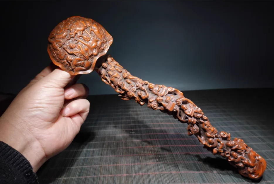 

Wood carving Ruyi decoration complex ancient objects solid wood