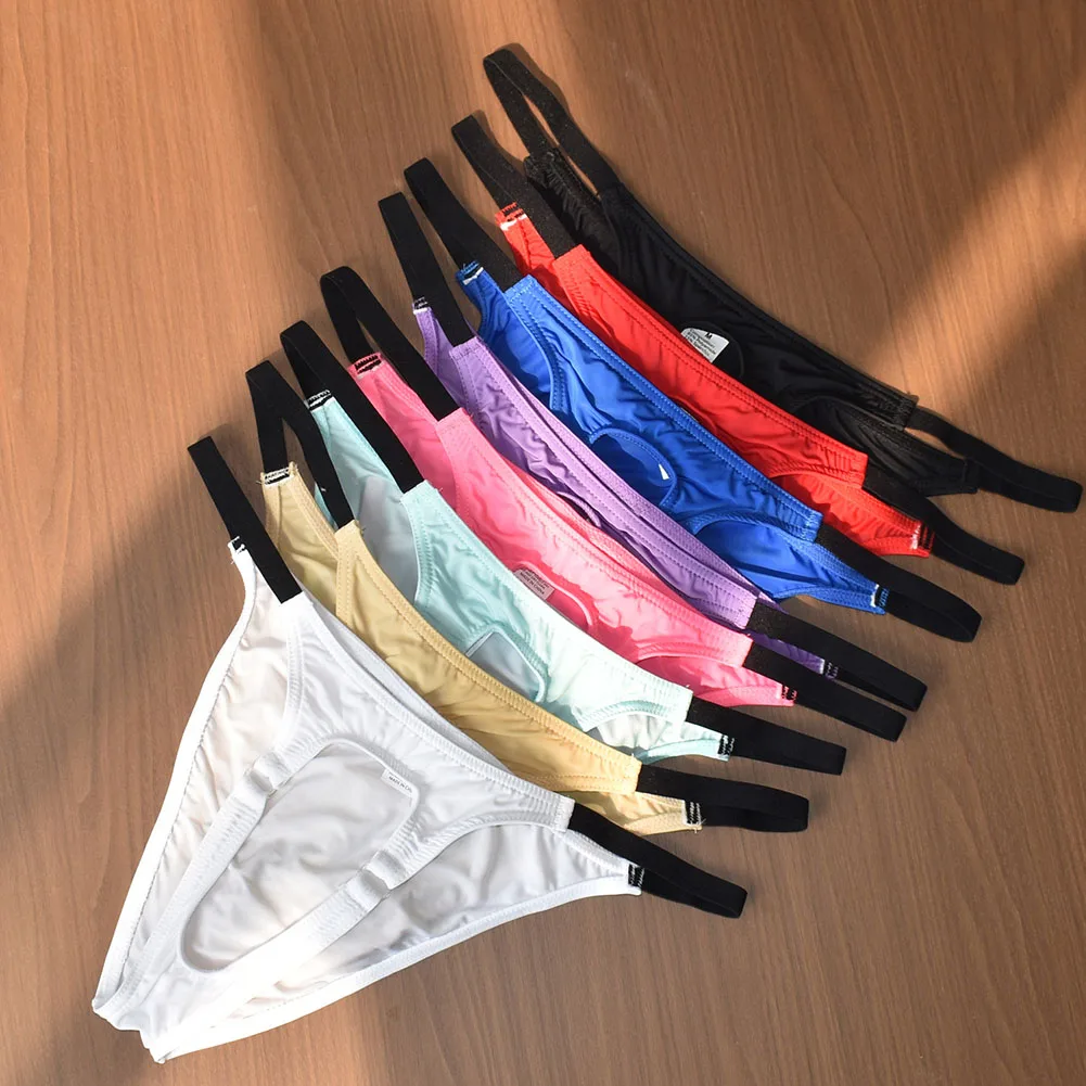Low Waist Hollow Out Men's Briefs No Cover Ice Silk Underpants Elastic Fabric Polyamide 95% Spandex 5% Soft Touch