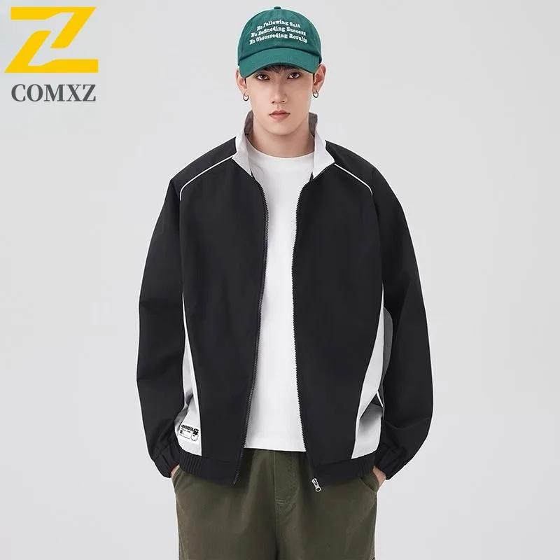 

COMXZ, куртки высокого качества, свободные куртки больших размеров с воротником-стойкой, дорожный плащ для бега, ветровка для бега, мужская одежда