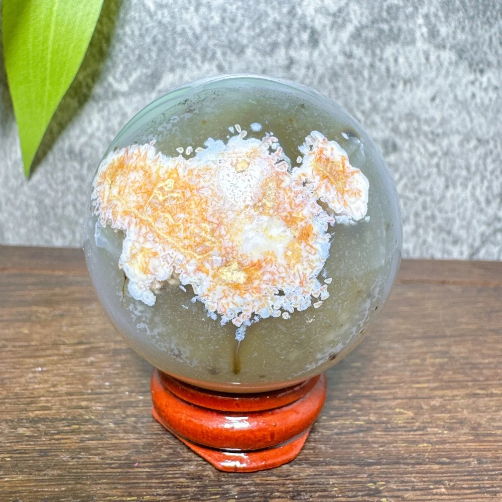 Natural Agate Sphere Crystal Stone Quartz Home Decor Energy Healing Reiki Gift Lucky Love Auspicious Mineral Ornament