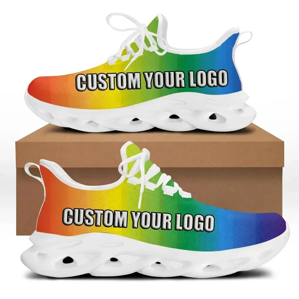 Custom 3D Green Weed Leaves Printing Platform Sneakers for Women Breathable Lace up Flat Shoes Comfort Mesh Femme Footwear view 6