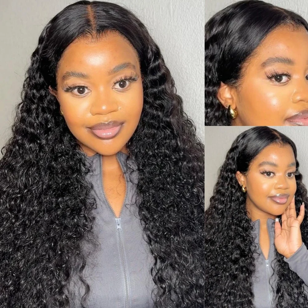 

13x6 Real HD Lace Front Glueless Wig 15A Super Double Drawn Water Wave 13x4 HD Lace Frontal Curly Human Hair Wig For Black Women
