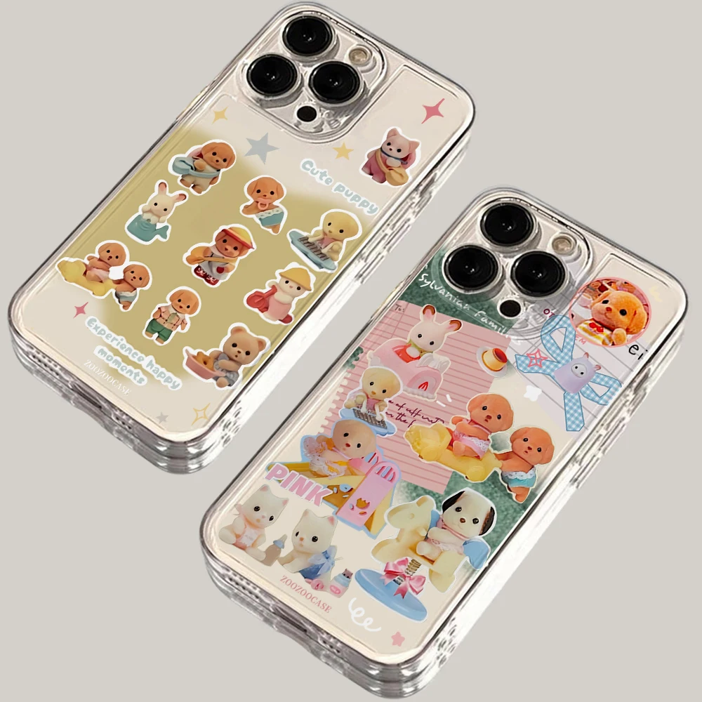 Cute Sylvanians Family Phone Case for iPhone 16 15 14 Plus 13 12 Mini 11 iPhone16 iPhone13 Pro Max X Xs XR 7 8 Clear Soft Cover