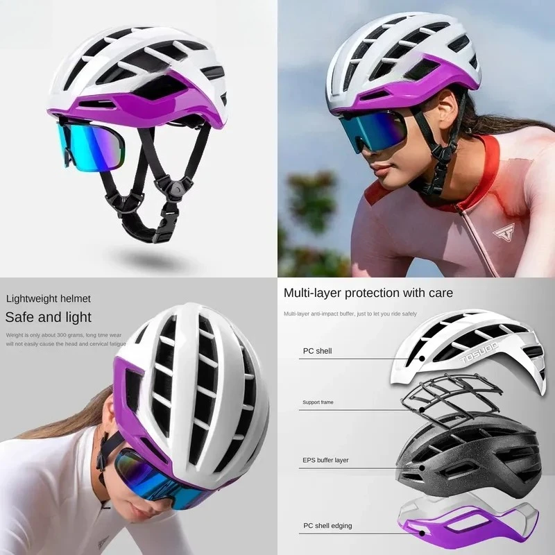 Dual Sport Bicycle Helmet with Magnetic Goggles Outdoor Road Mountain Bike Safety Equipment for Outdoor Riding