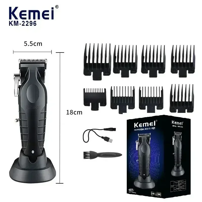 

Kemei Professional Hair Clippers for Men Cord/Cordless Hair Cutting Kits Hair Beard Trimmer T Blade Barber Clippers KM-2296