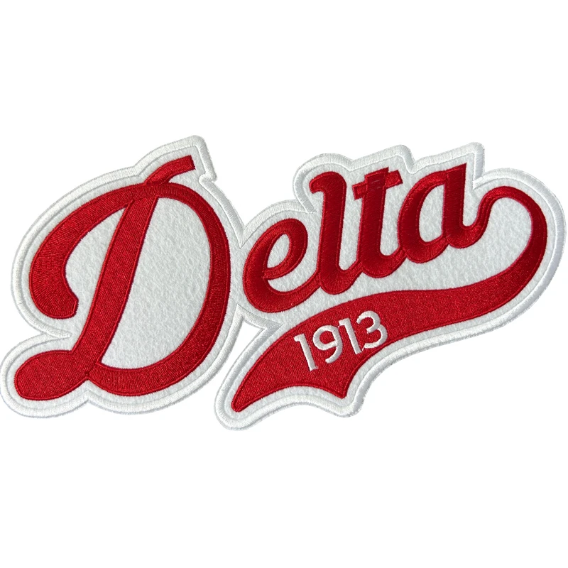 Washable Towel Embroidered Patches for Clothing Bags, Chenille Greek Delta Letters, DST Delta Sorority Logo, Iron on