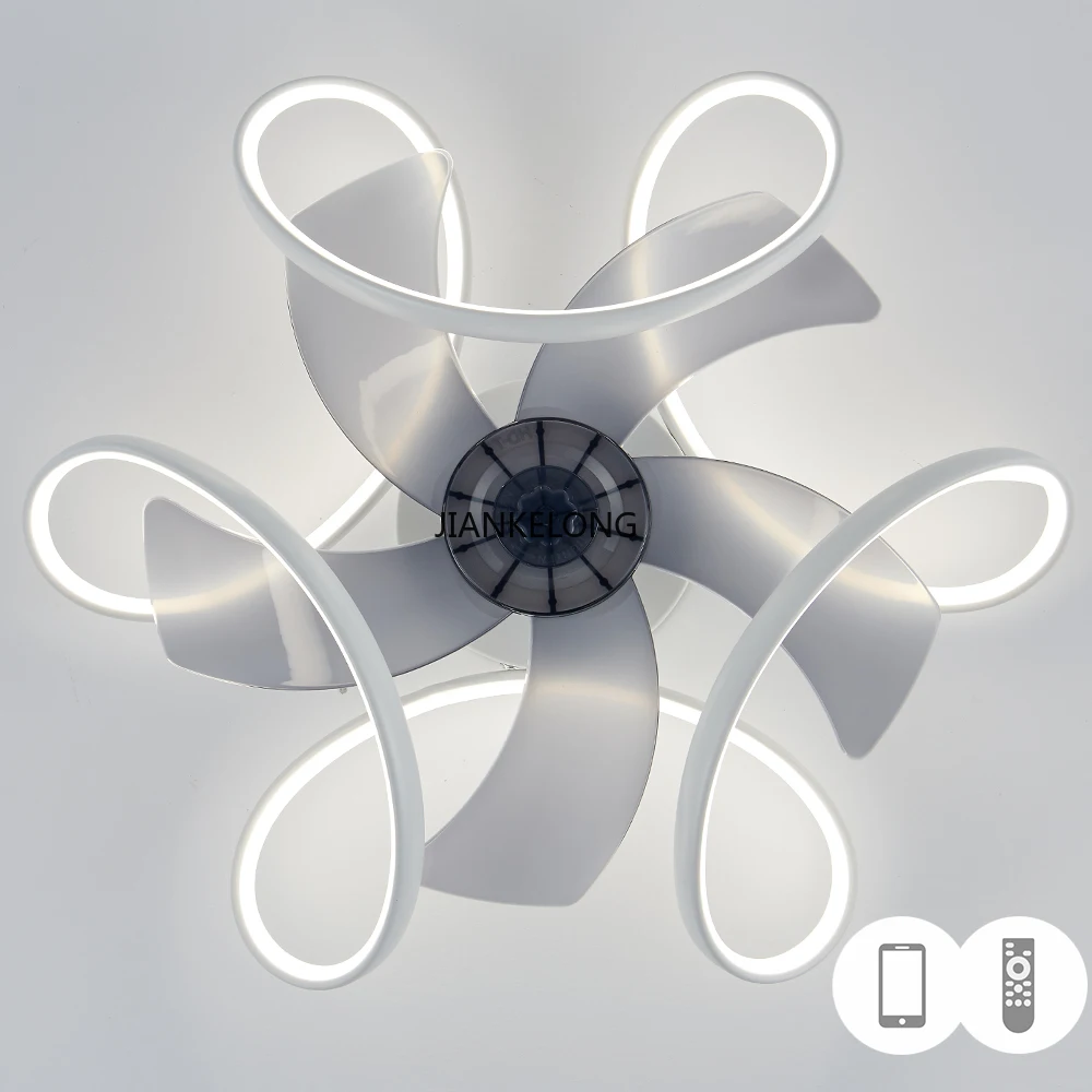 Neue nordische intelligente Deckenventilatoren mit Lichtern, Fernbedienung, APP-Steuerung, 6 Geschwindigkeiten, umkehrbare Flügel, Schlafzimmer, Wohnzimmer, Flur, Heimbüro