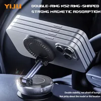 Car Mobile Phone Stand 360 Degree Rotation Metal Magnetic Suction Foldable Round Bracket Support for Universal Phones Holder