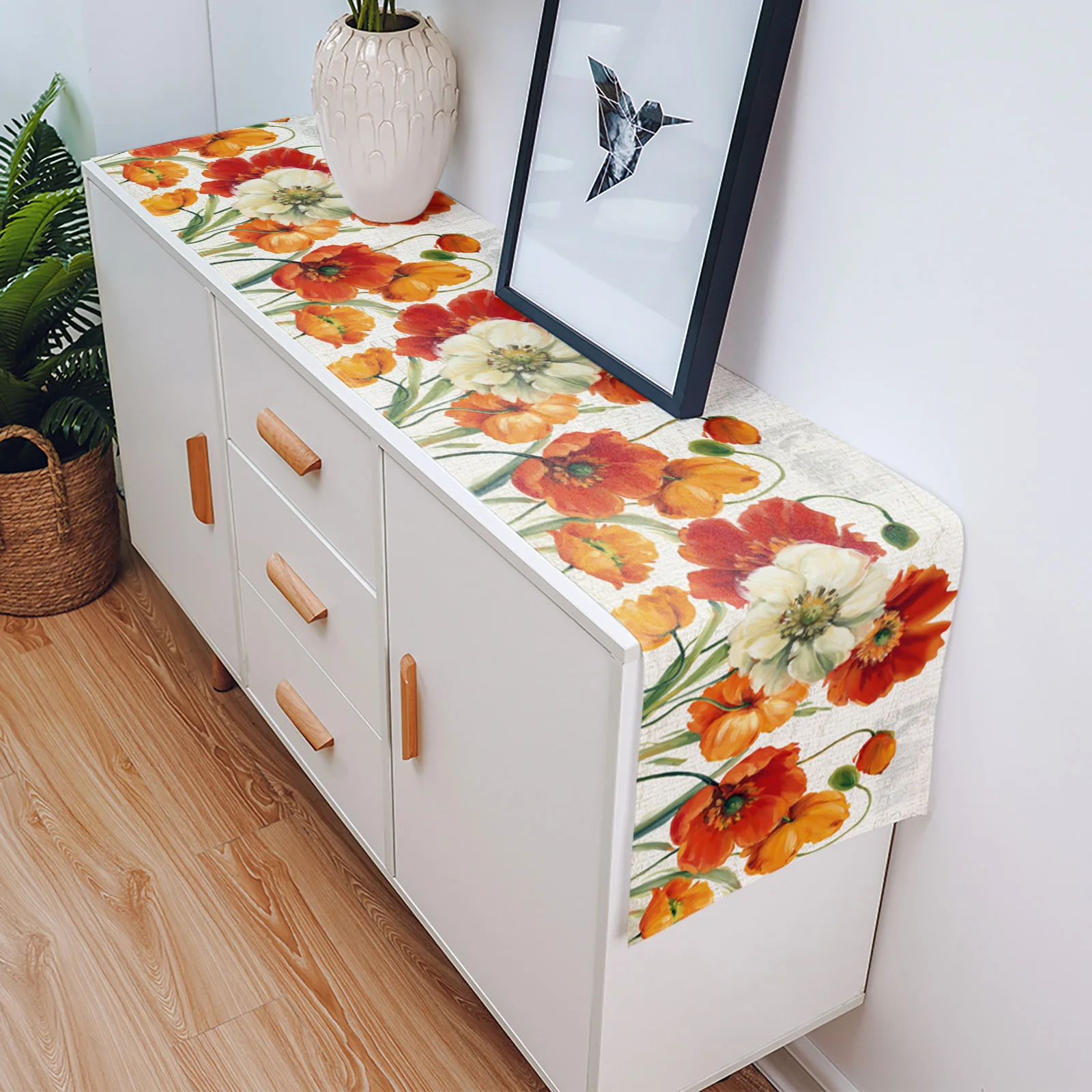 Autumn Pumpkin Print Table Runners Wedding Decor Home Kitchen Country Decor Dining Antifouling Table Runners