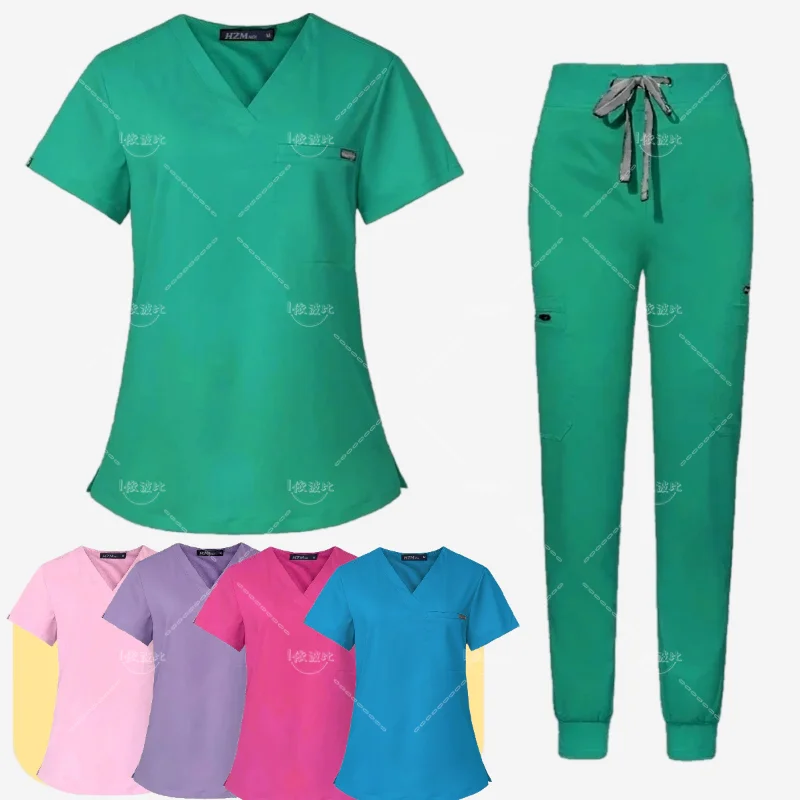 Wholesale Women Wear Scrub Suits Hospital Doctor Working Uniform Medical Surgical Multicolor Unisex Uniform Nurse Accessories