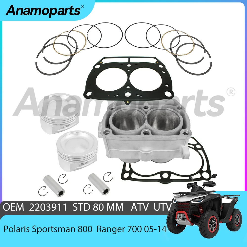 STD 80mm Motor engine Cylinder Piston Gasket Rebuild Overhaul Kit For 2005-2014 Polaris Ranger 700 Sportsman 800CC EFI 2203911