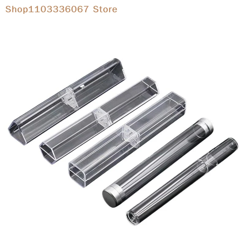 【HLS】【HB】1pcs PC Packaging Tube Storage Box Clear Tweezers Box Plastic Tube Cylinder Square Pipe For Makeup Tool