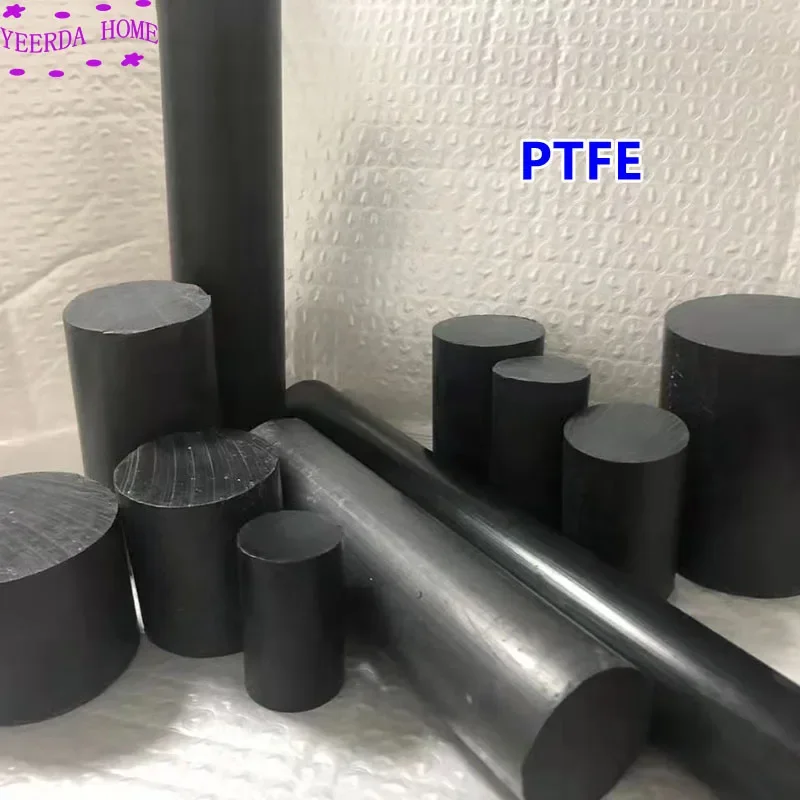 Big diameter Black graphite polytetrafluoroethylene bar environment-friendly non-toxic DIY PTFE plastic rod Length 100mm