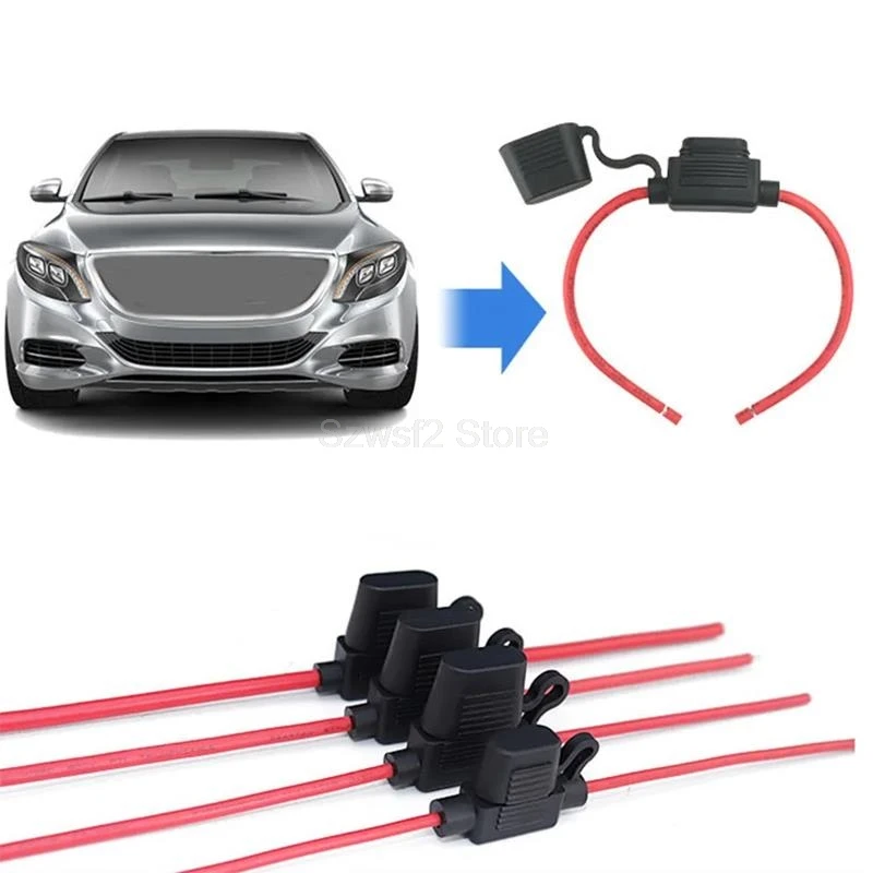 16/14/12/10AWG Waterproof Auto Fuse Holder Mini Small Medium Car Blade Fuse wire cable 10A 20A 30A 50A fuse Power Socket E2