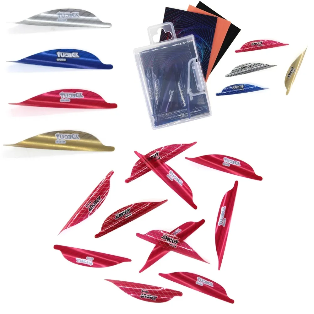 

50pcs Spin Vane 1.56/1.75/2inch Archery Arrow Feather Right Wing Plastic Spiral Fletches Shooting Hunting Target Arrow Fletching