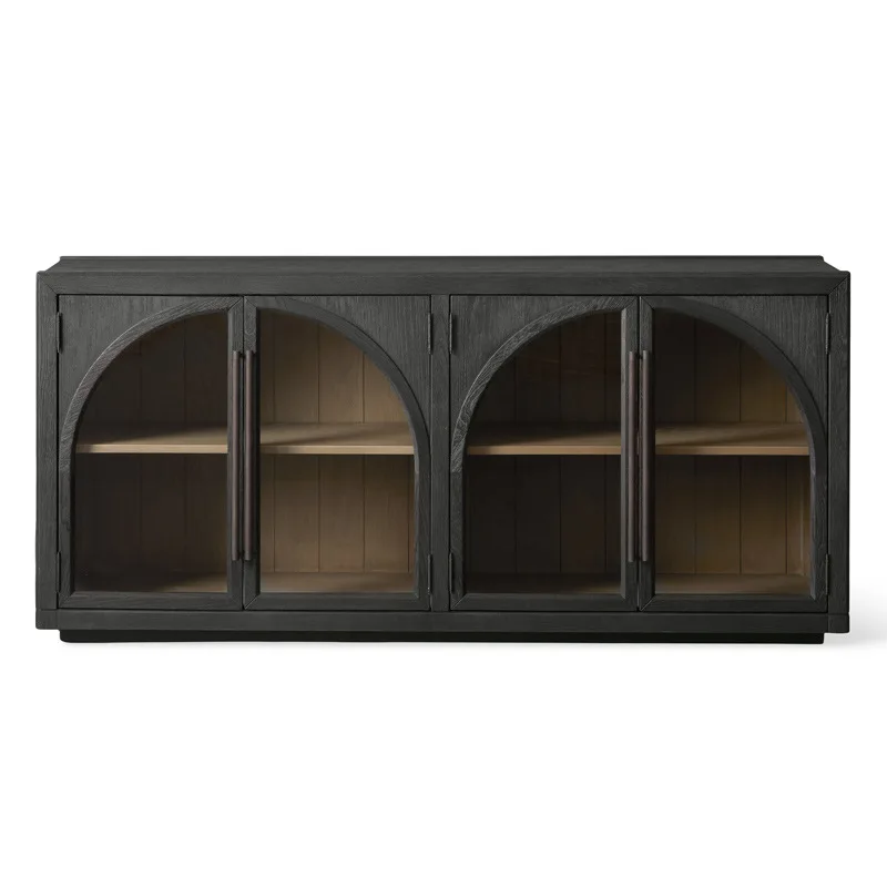 

American solid wood TV cabinet simple French retro locker living room floor cabinet small apartment storage cabinet