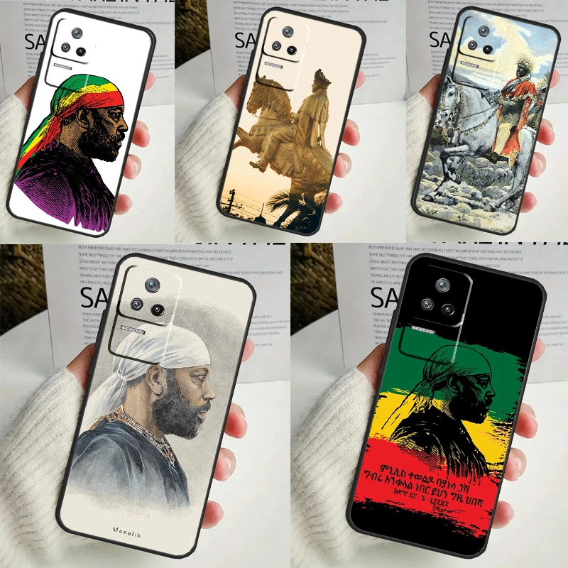 Emperor Menelik II of Ethiopia Case For Xiaomi 14 13 Ultra 12 Lite 11T 12T 13T Pro POCO M6 X3 X5 X6 Pro F3 F5 M5s Cover