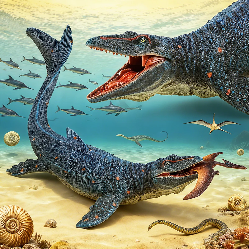 Oenux ใหม่ Sealife สัตว์ยุคก่อนประวัติศาสตร์ Mosasaurus Liopleurodon Kronosaurus ตัวเลขการกระทํา Solid PVC คอลเลกชันของเล่นเด็กของขวัญ