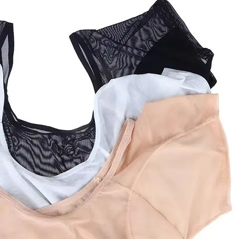 تحت الإبط وسادة عرق سترة ماصة مزيل العرق وسادة المرأة تي شيرت شكل منصات العرق قابلة لإعادة الاستخدام قابل للغسل شاش شفاف سامسونج