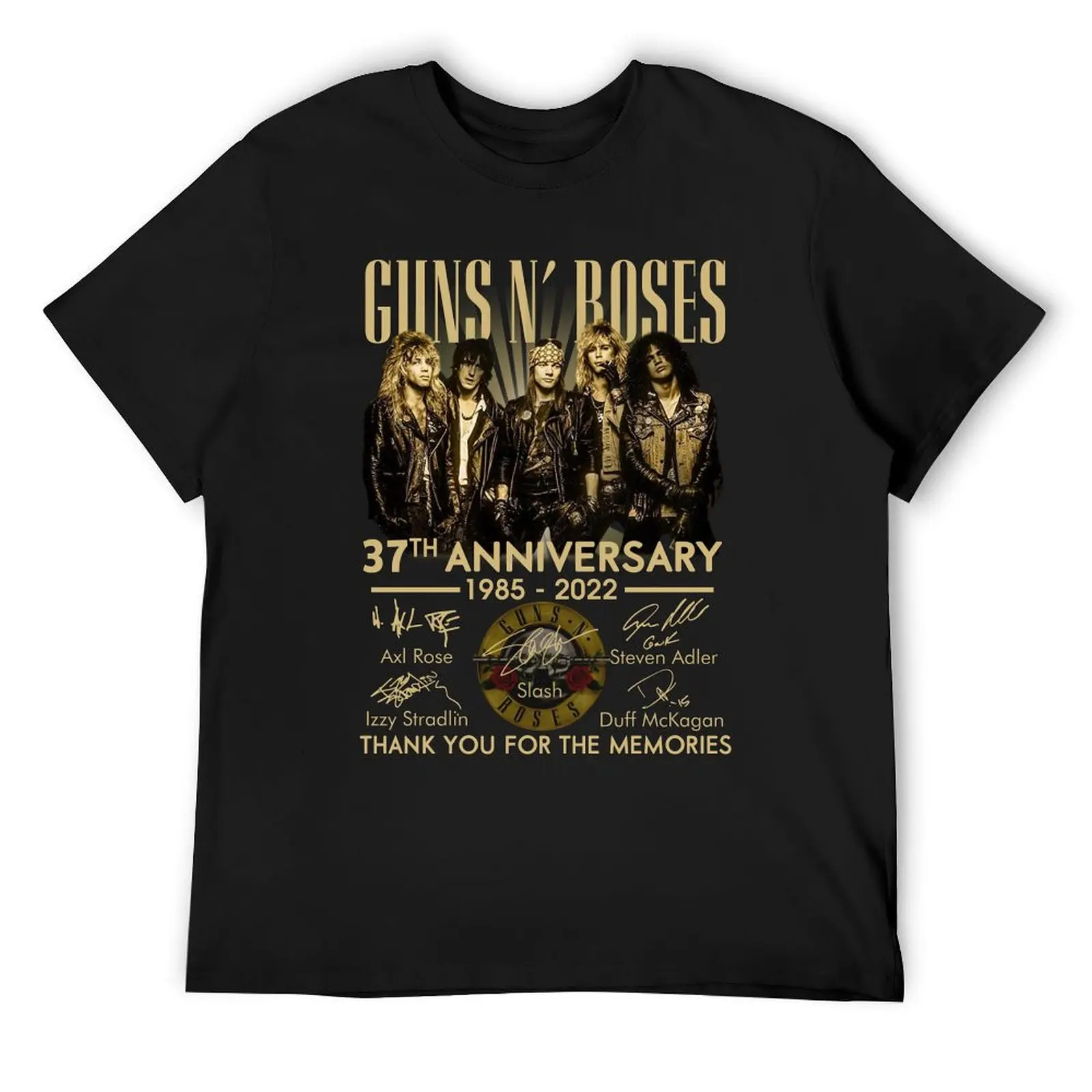 Ggunss N Roses Th Anniversary Thank You For The Memories T Shirt Slash Axl Roses Steven Adler Signatures Rock , Ggunss N T-Shirt