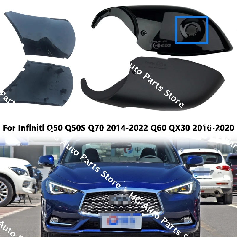 

For Infiniti Q50 Q50S Q70 2014-2022 Q60 QX30 2016-2020 Side Rearview Mirror Lens Cover Frame Lower Shell Base Cap