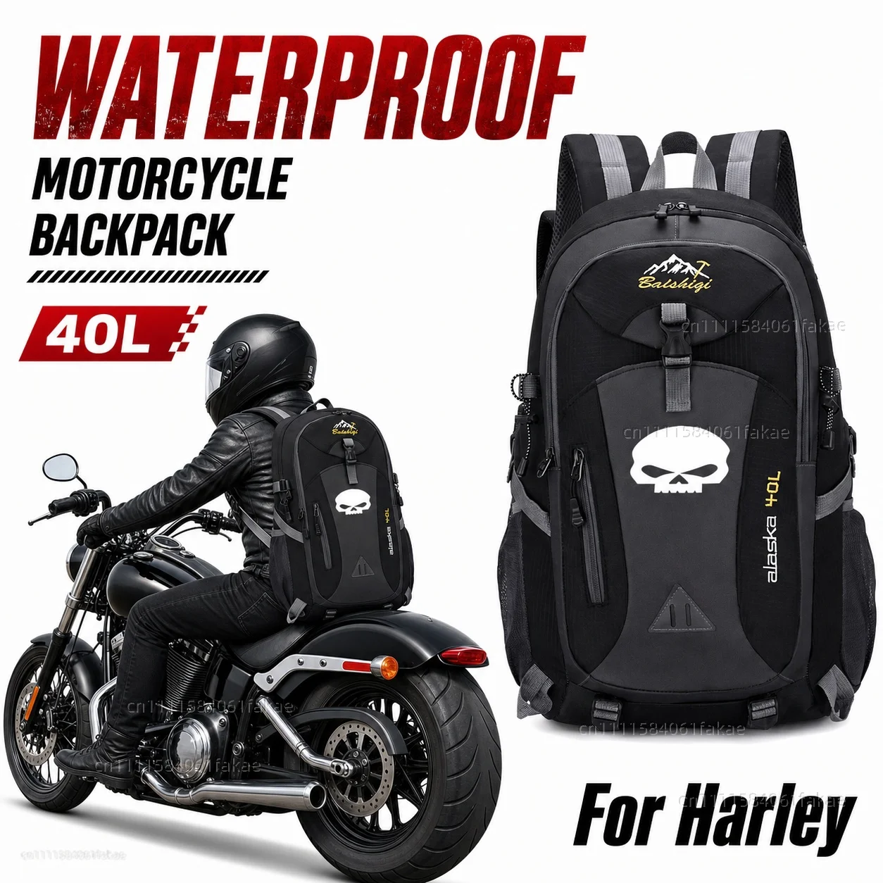 For Harley Davidson ADV 1250 PA1250 Special Softail Sportster Touring Motorcycle Backpack 40L Waterproof Travel Backpack