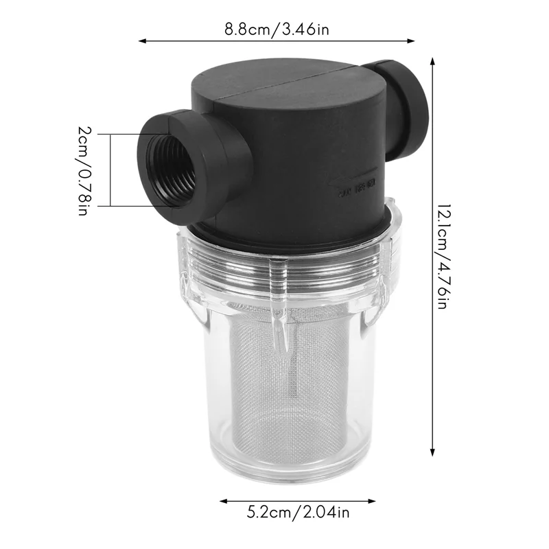 AA49 3X Wasfilter 1/2 Inch Inline Mesh Zeef Waterpomp Irrigatie High Flow Pijpleiding Filter Tuinieren Inlaat Water