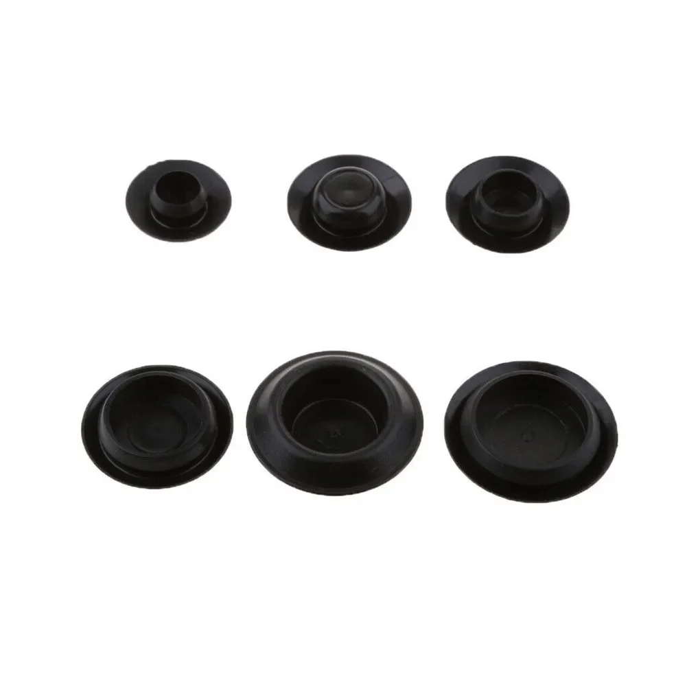 60 Pcs Flush Mount Black Plastic Hole Plug Assortment Auto Body Sheet Metal Car Rubber Plug Flush Mount PVC Plug Button