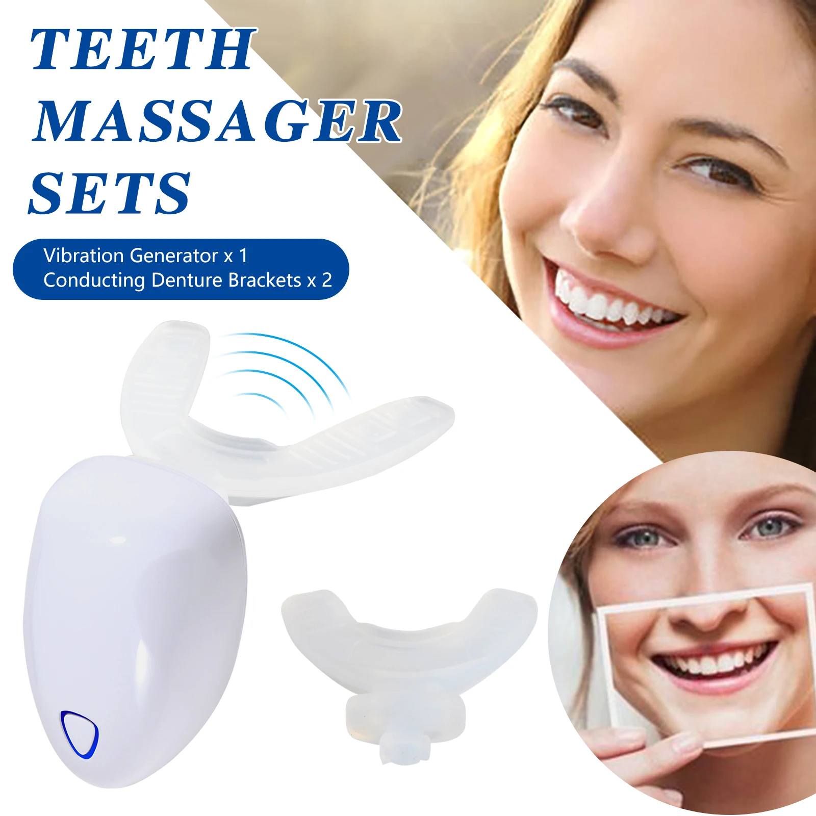 Orthodontic Dental tool Accelerator Teeth Massager reliever Vibration Tool +2 Bracket for Pain reliever kit long standby