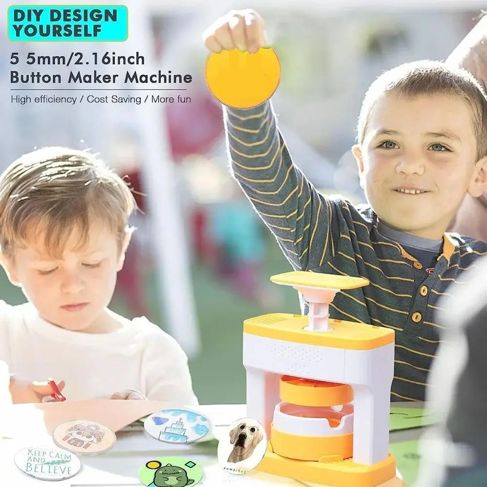 

Plastic Kid Badge Button Maker Machine Press Maker Children's Handmade Toys DIY Pin Badges Machine with 48pcs Button Parts