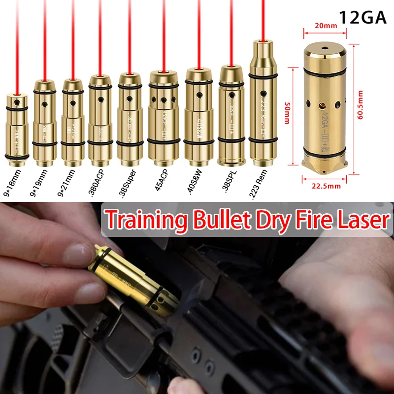 

Tactical Training Laser Sight Bullet 12GA 7.62x39 9mm 357Sig .38super Cal.308Win Cartridge Dry Fire Bullet Trainer Marksmanship