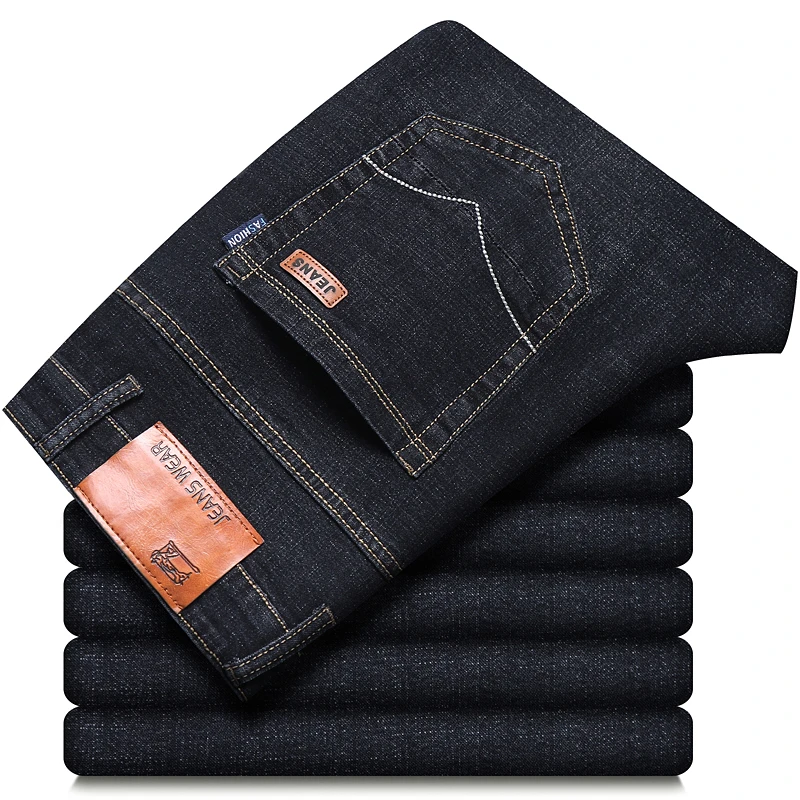 Jean Slim en Denim pour Homme, Pantalon Droit et Décontracté, Style Classique, à la Mode