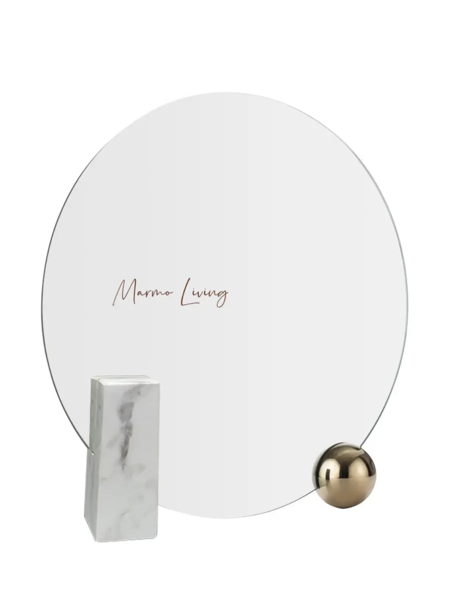 Modern Round Bedroom Makeup Mirror Minimalist Design Marble Luxury Vanity Tabletop Dual Sided