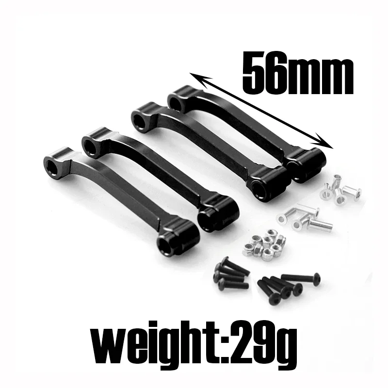 4 Uds brazo de radio de Metal enlace inferior ajustable para Tamiya 1/14 RC camión Tractor remolque coche volquete Scania Actros MAN piezas de mejora