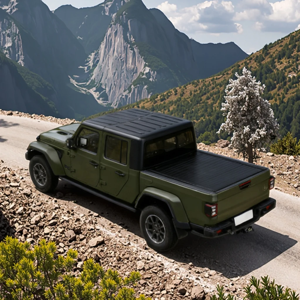 

2025 For Jeep Gladiator Waterproof 4WD Offroad Lockable Aluminum Alloy Bed PICKUP Truck Tonneau Cargo Cover New Roller Lid