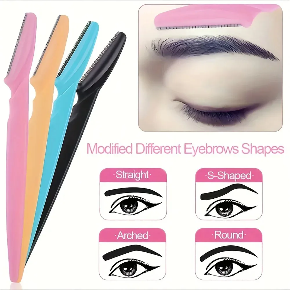 5-100pcs Eyebrow Razor Shaper Shavers Trimmers for Women and Men Face Hair Removers Multipurpose Exfoliating Face Razor Black