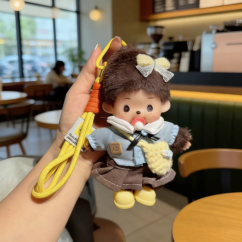 

for Monchichi Keychain Kawaii Keychains Bags Hanging Pendant Monchichi Doll Hanging Charms Birthday Gift 몬치치 키링