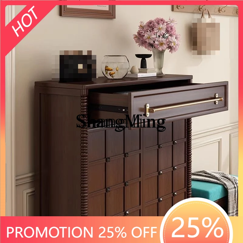 

CL shoe cabinet retro home living room wall storage display cabinet household storage cabinet