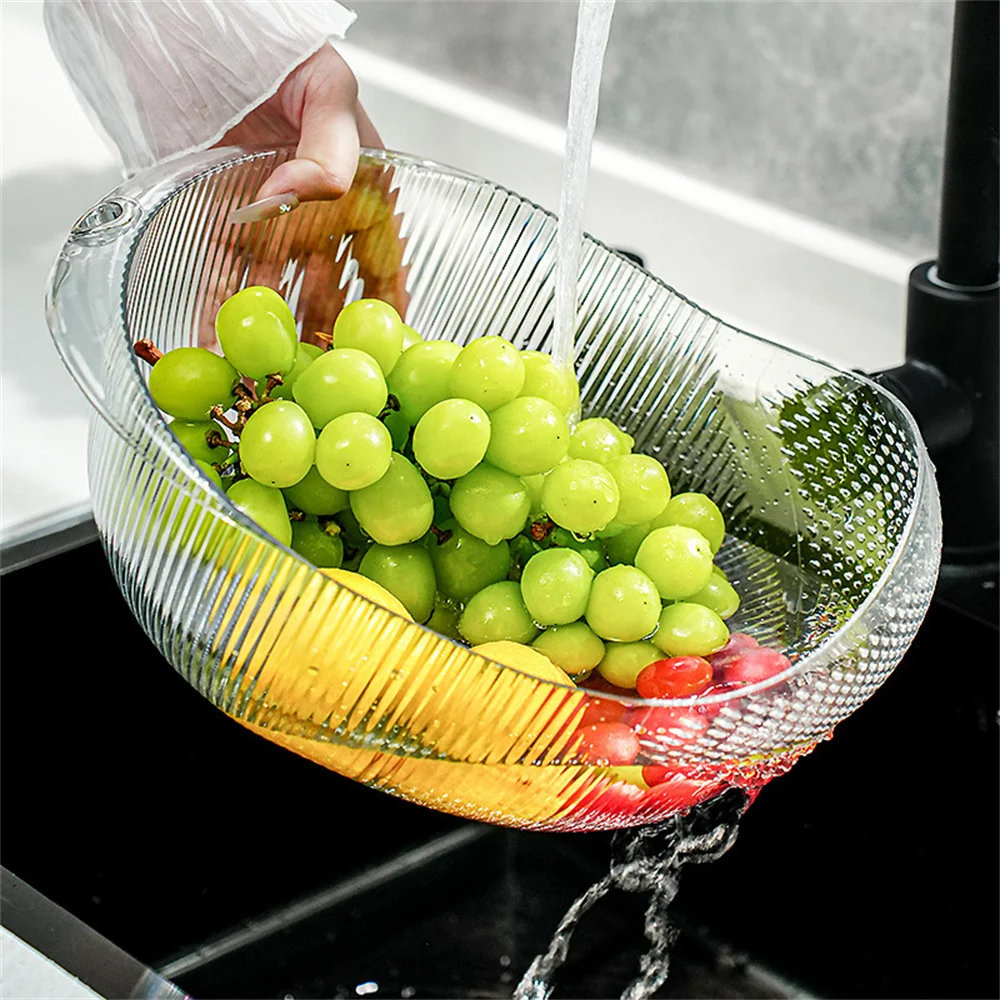 Rice Washing Sieve Prevent Hand Injury Transparent Durable Does Not Occupy An Area Convenient Cooking Tools Fruit Basket Mellow