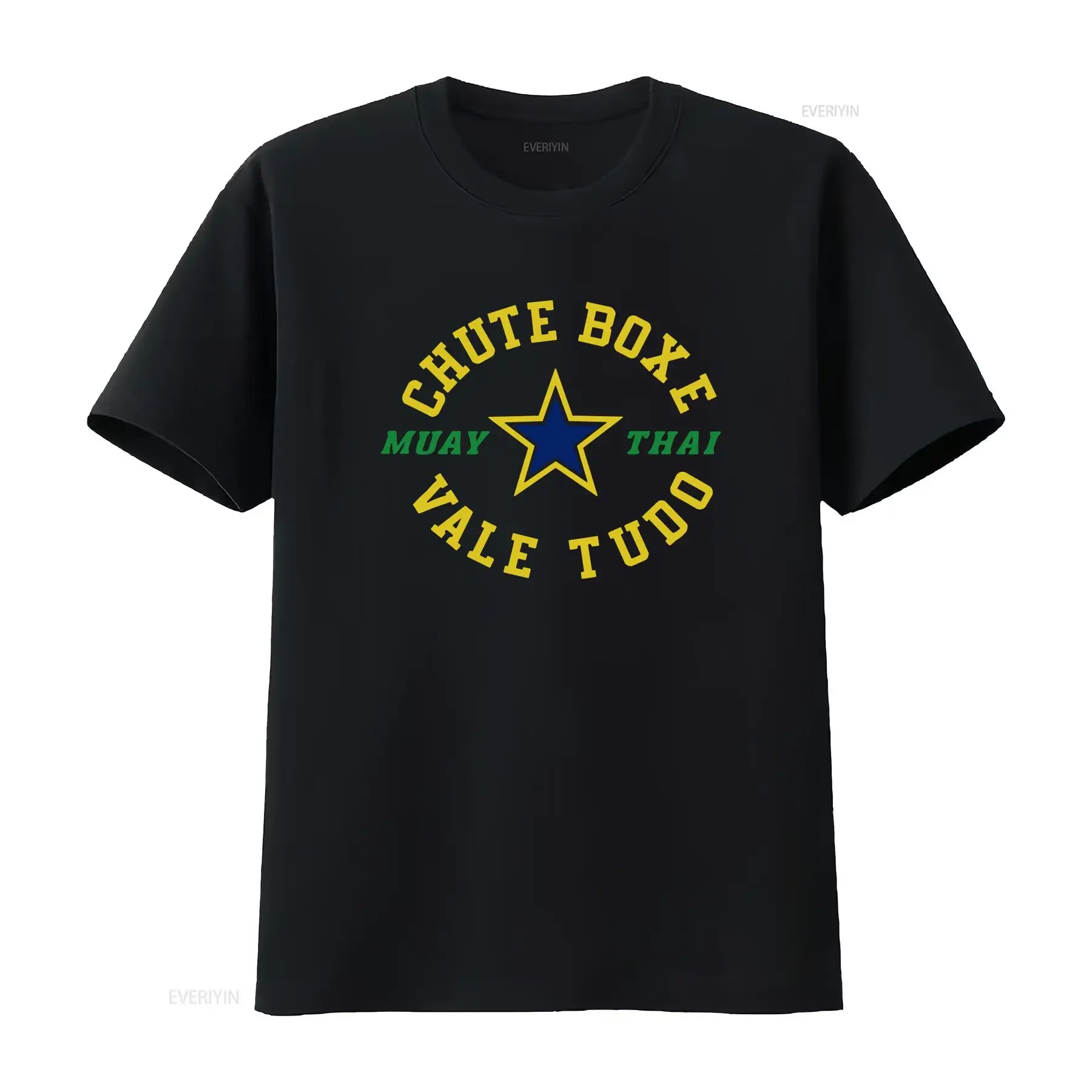 Футболка Chute Boxe Vale Tudo Muay Thai Martial Art Black Sleve, размер S-2XL, винтажная, с эффектом потертости, универсальная, удобная, модная мужская одежда