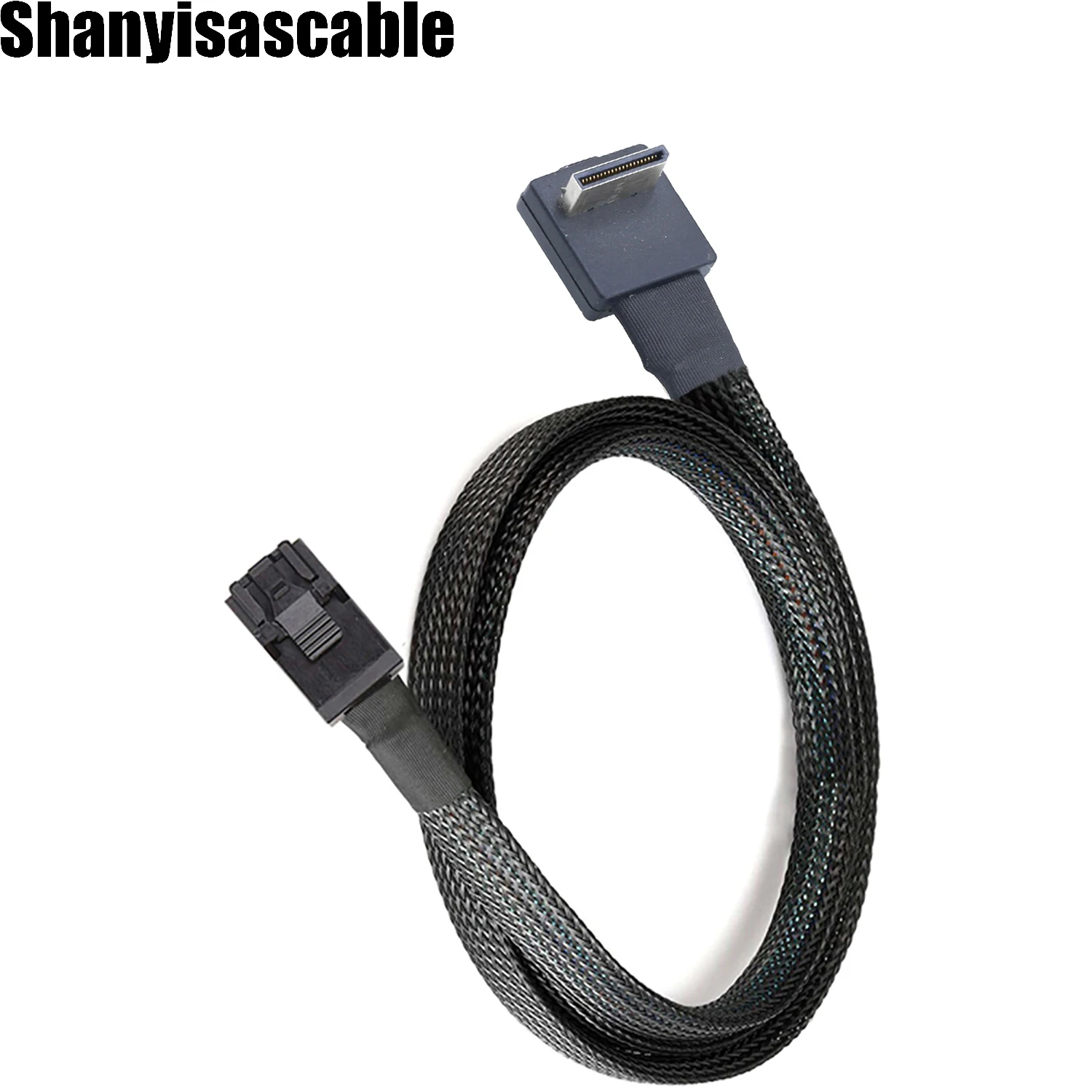 PCIE OcuLink SFF-8611 42Pin 4I Right Angle to SFF-8643 HD Mini SAS SSD Active Connection Cable