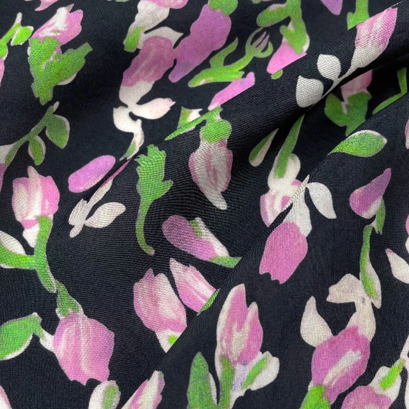 

Розовый тюльпан, жаккардовая шелковая льняная ткань, элегантная драпировка для женщин, весна-лето, вечерние платья, шитье, дизайнерский материал