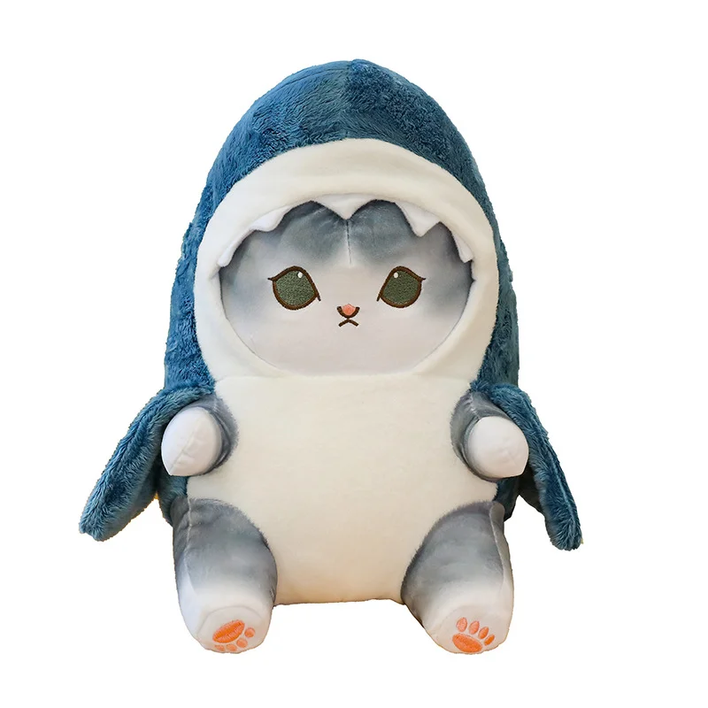 Kawaii Hai Katze Puppe Kinder Hai Plüschtier Kissen Kätzchen Cartoon Körperkissen Sofakissen Geburtstagsgeschenk für Männer und Frauen – Detail 6