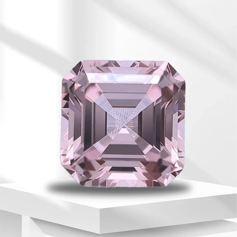 

Lab Grown Sapphire VVS1 Asscher Cut Morgan Pink Charms Gemstone DIY Advanced Jewelry Making Materials Selectable AGLCertificate