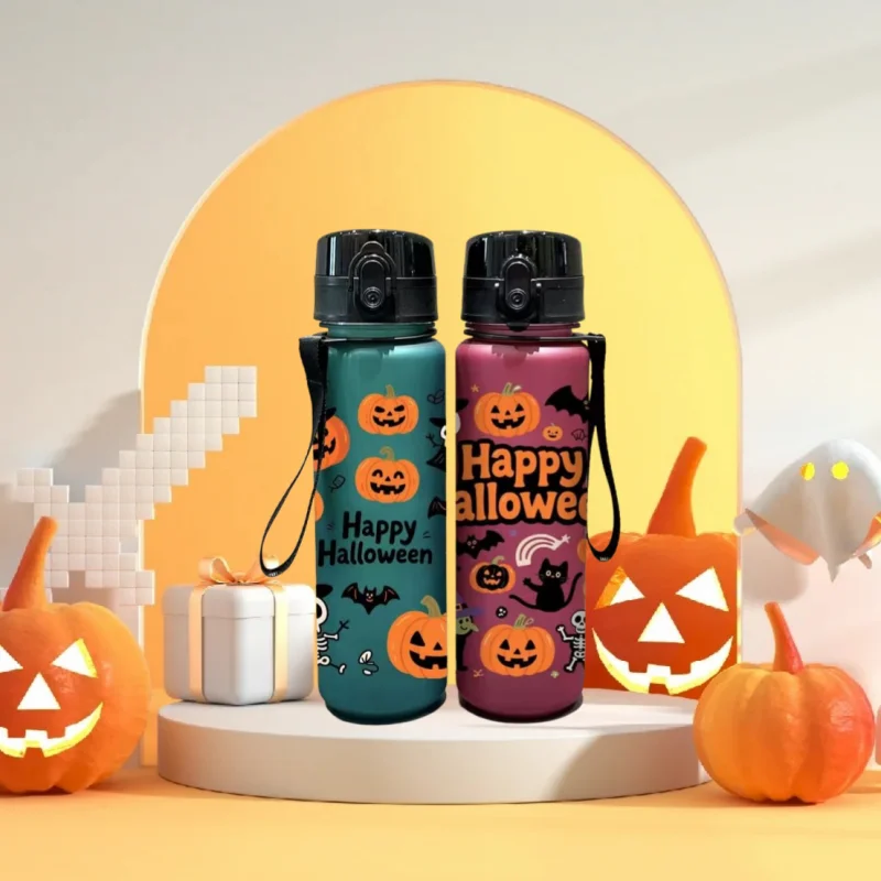 

3D Printed 650ml Halloween-themed Cartoon water bottle with PVC-Free, Leak-Proof, Matte Finish, Includes Carry Loop