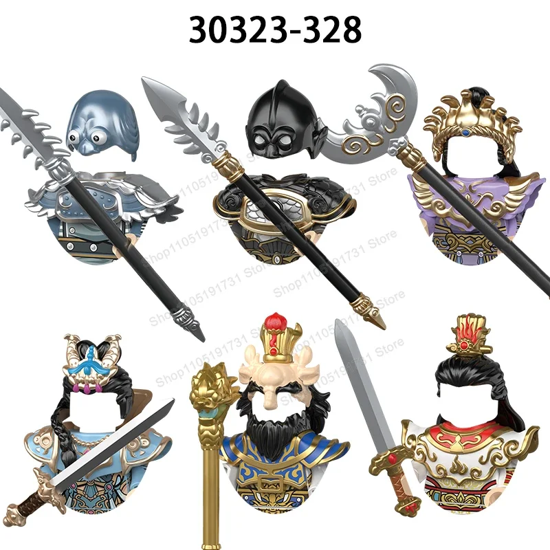 لعبة الرسوم المتحركة سان تايزي شخصيات الحركة الكلاسيكية اللبنات ملحقات السيف مجموعة سطح المكتب نموذج اللعب 30327