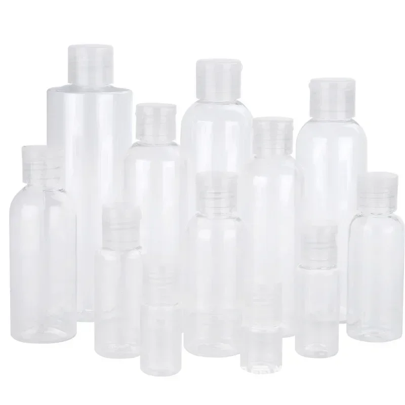 30/50/100pcs 5-120ml Plastic Squeeze Bottle with Flip Cap PET Lotion Shampoo Empty Cosmetic Sample Container Travel Bottles