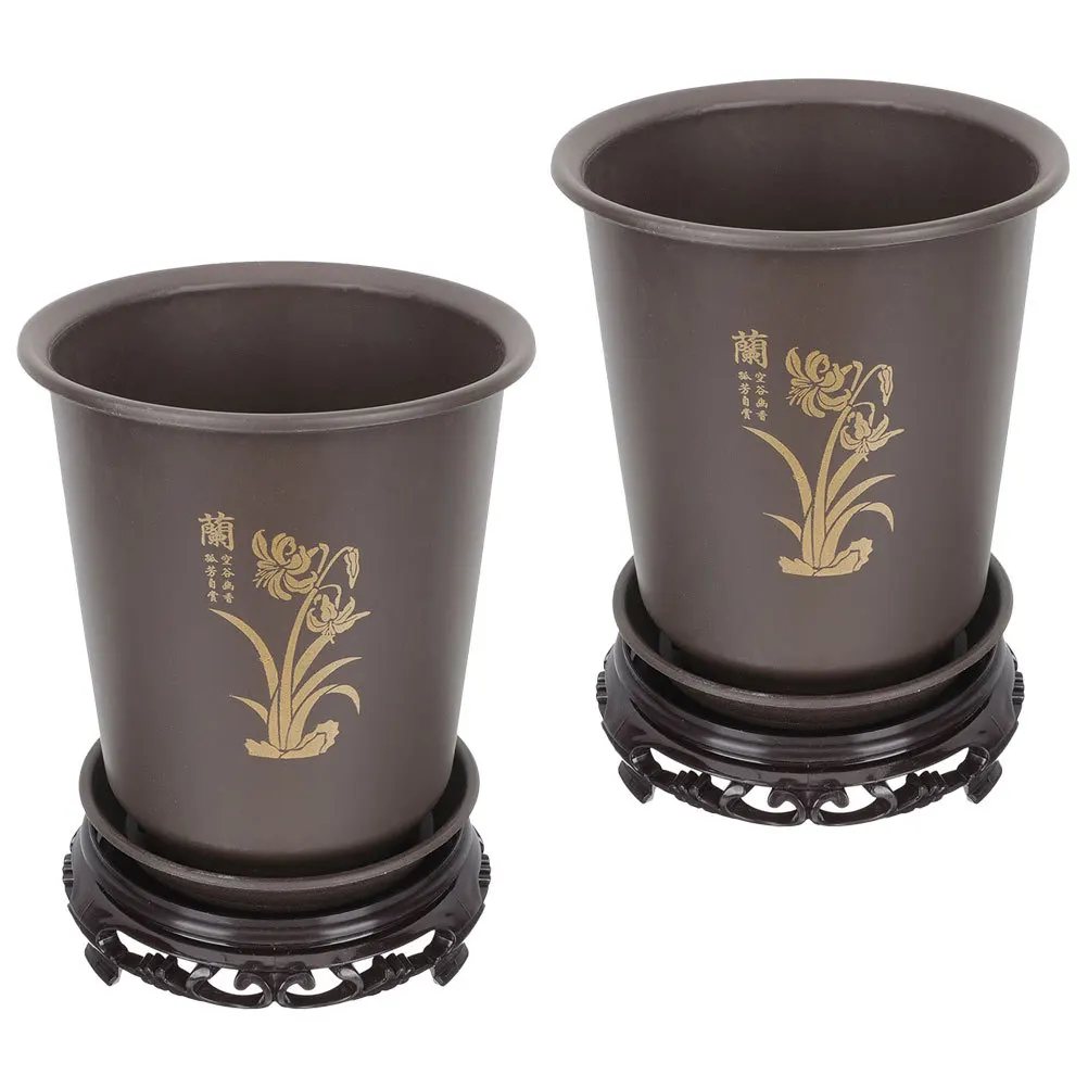 

2Sets Plastic Orchid Pots with Drainage Holes Premium ABS Lightweight Flower Planters for Indoor Plants Breathable Healthy Root